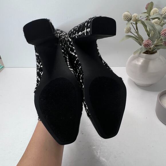 Steve Madden Ally Tweed Knee High Block Heel Boots Black/White Women 6.5M NWOB - Picture 7 of 9